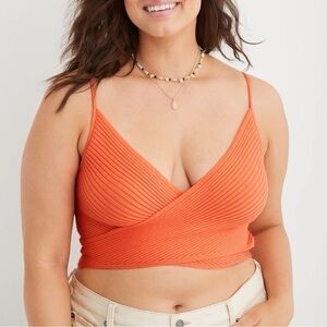 Aerie Cross Front Sweater Tank Top Coral